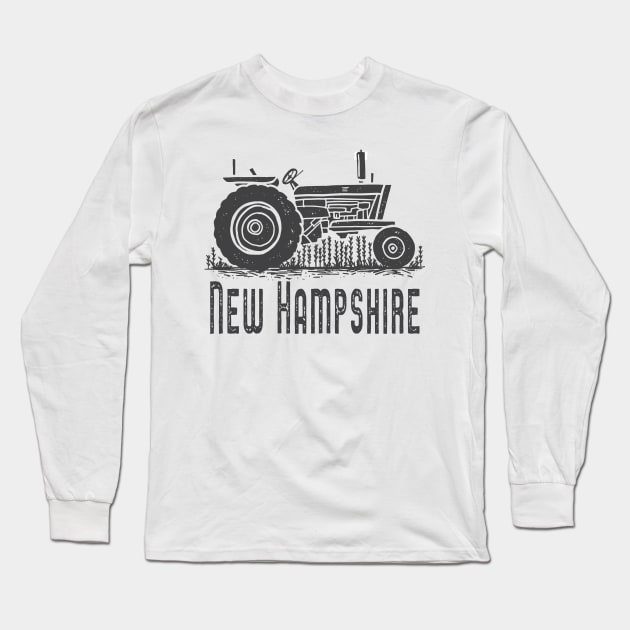 New Hampshire Vintage Tractor Long Sleeve T-Shirt by DogfordStudios